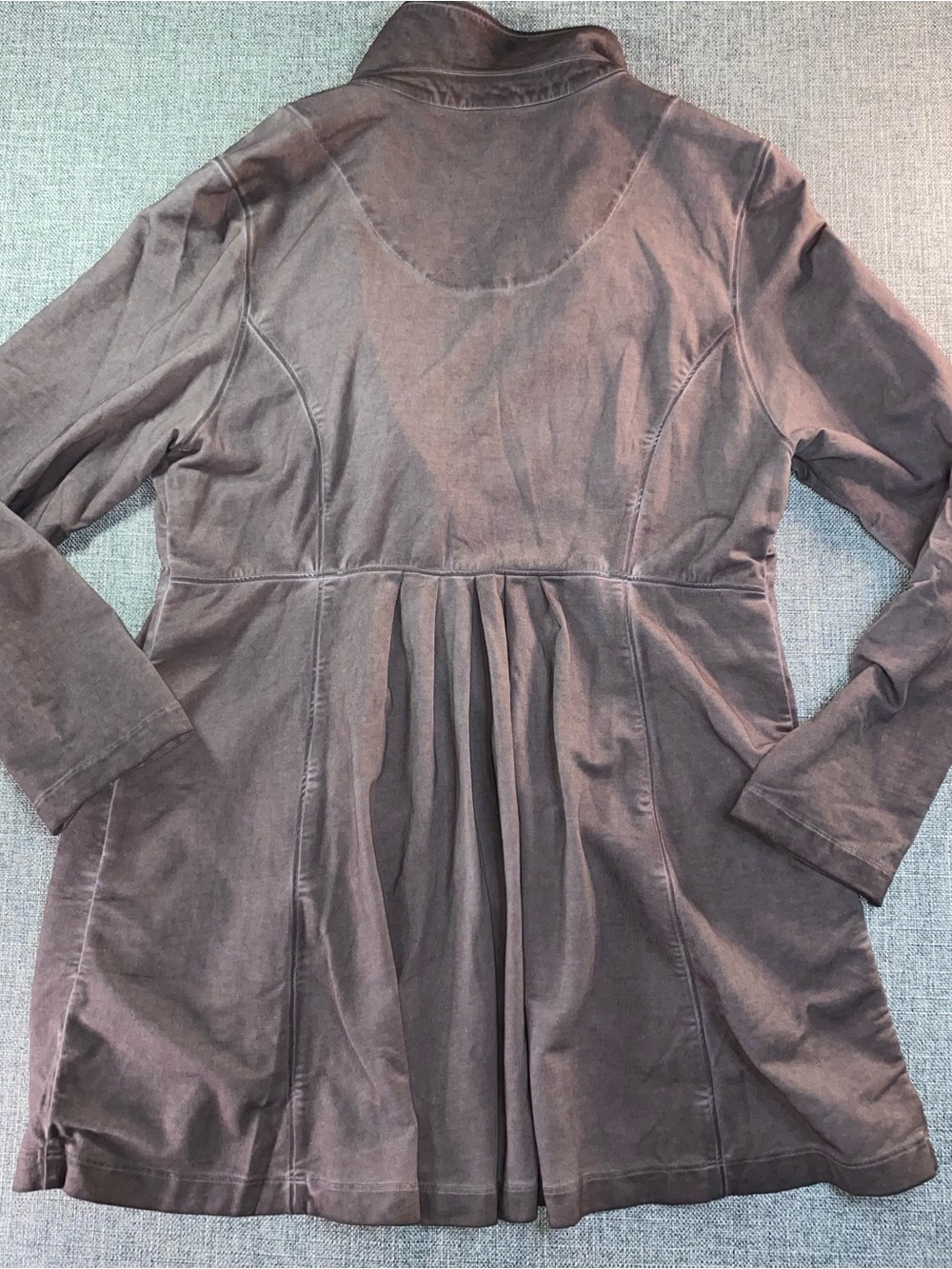 Soft Surroundings Grey Mineral Wash Knit Blazer Jacket Whimsigoth Size Large - Picture 2 of 7